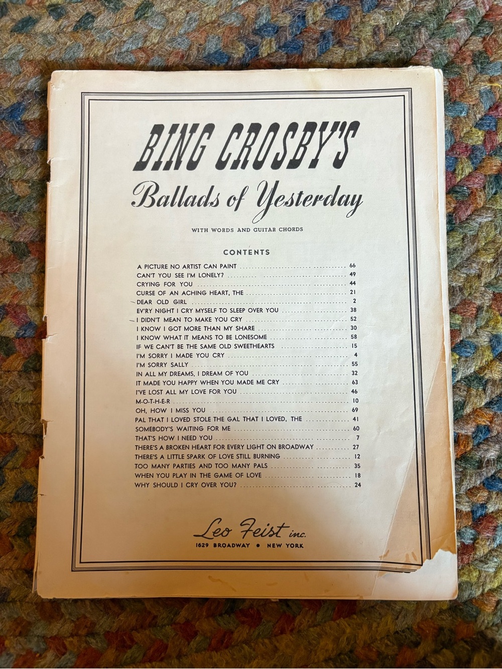 Piano Music. Bing Crosby’s Ballads of Yesterday